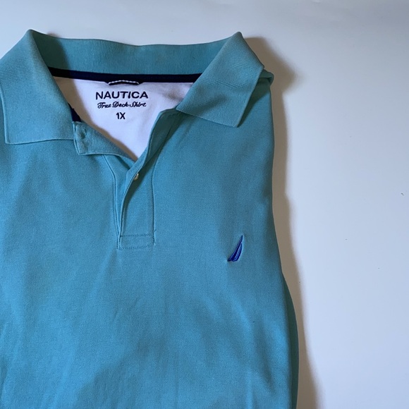 NAUTICAL TRUE DECK SHIRT OCEAN BLUE LITTLE DEFECT SEE PHOTO - Picture 2 of 6